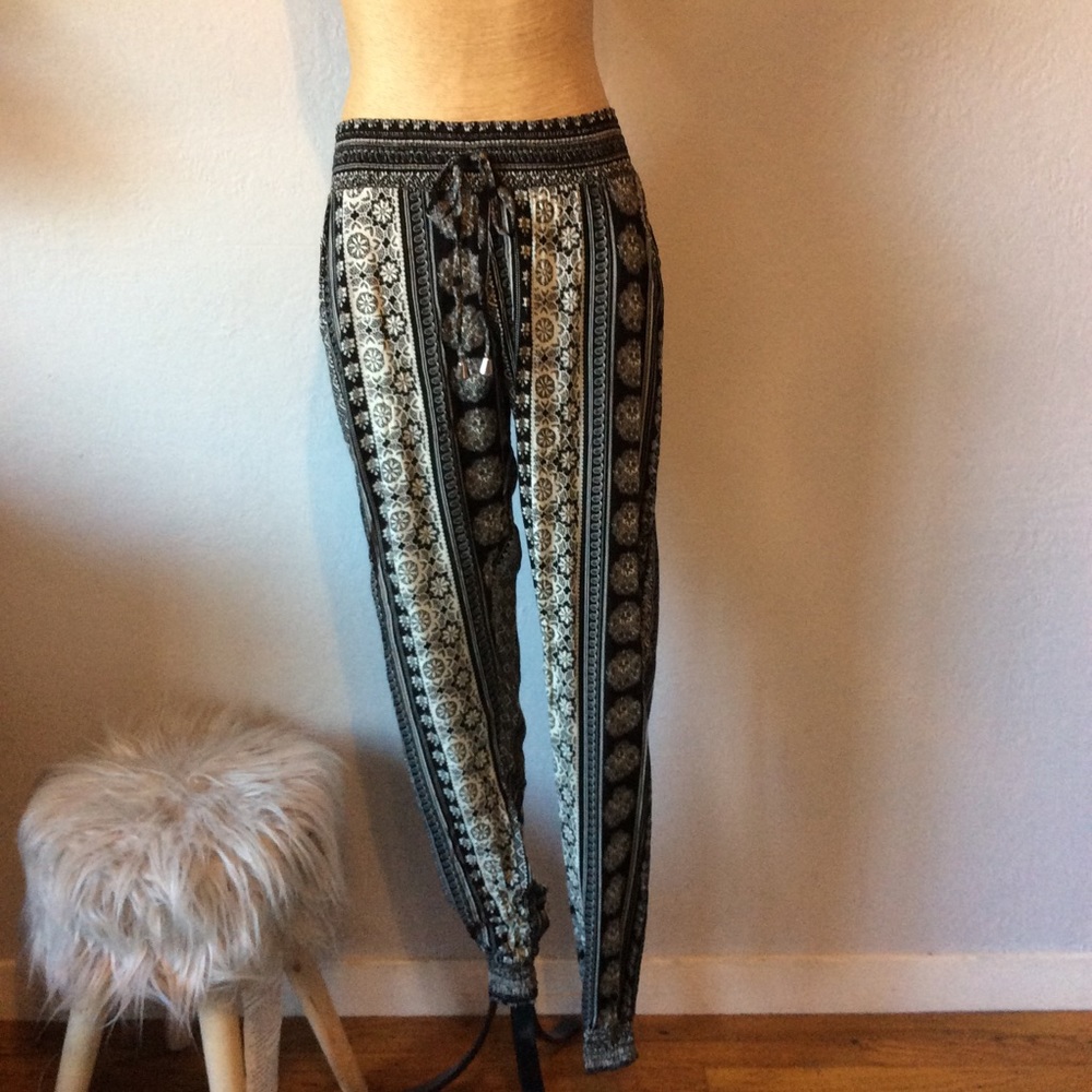SR Boho Black/Cream Pants, SzSmall